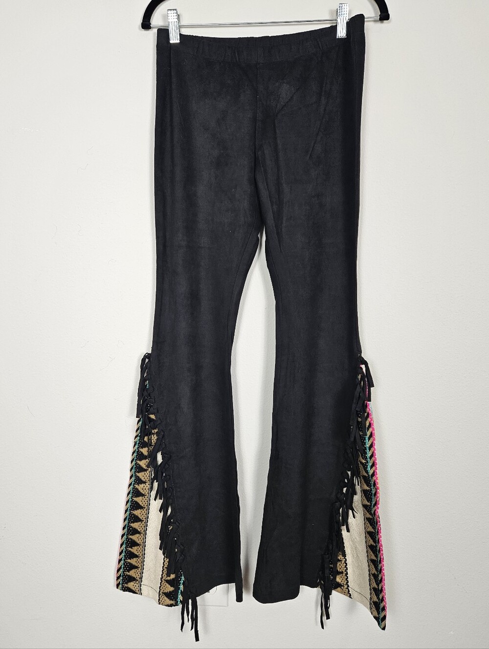 Faux Suede Boho Flare Pants